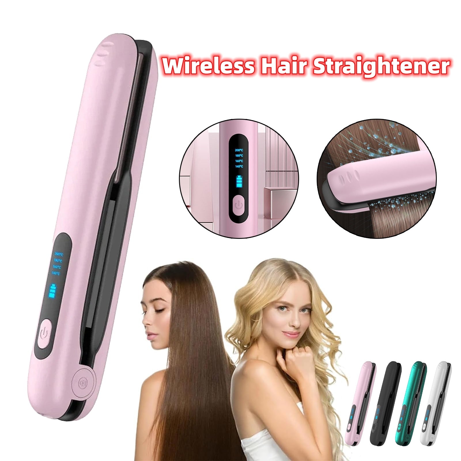 Wireless Flat Iron Hair Straightener