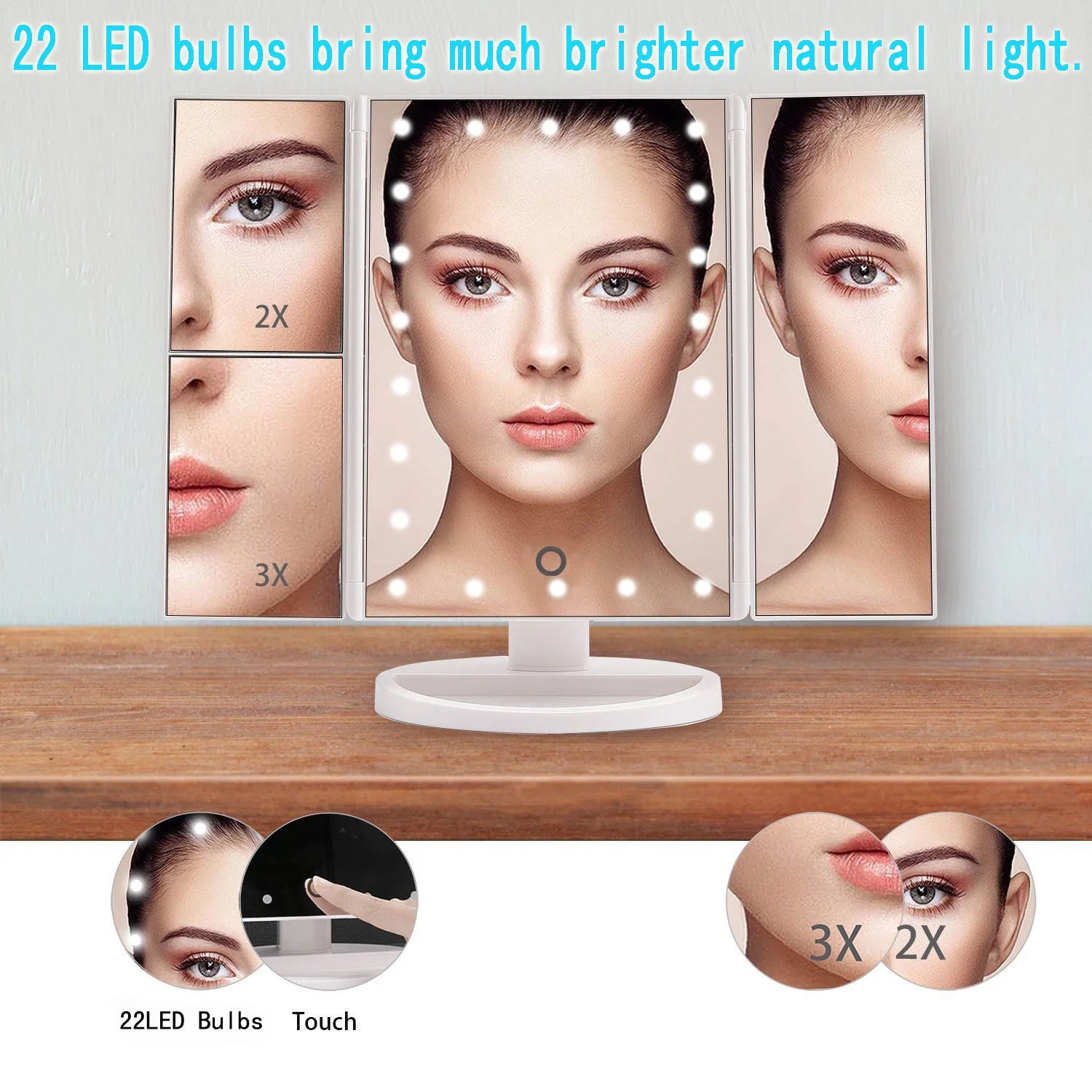 Foldable LED Cosmetic Mirror